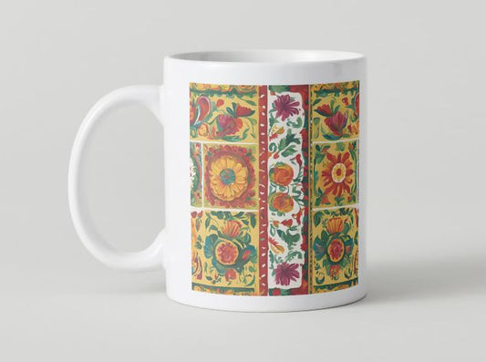 Mex Background - 001 Floral Party / 11oz MUG with wraparound print