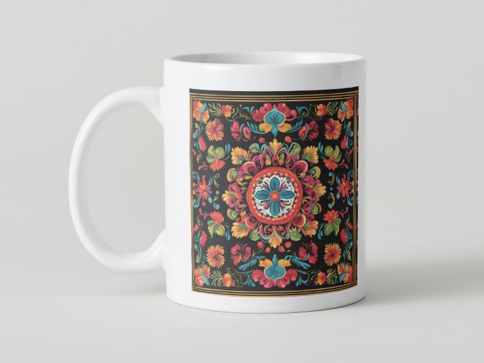 Mex Background - 002 Corazón Mexica / 11oz MUG with wraparound print