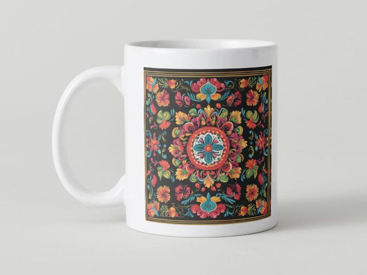 Mex Background - 002 Corazón Mexica / 11oz MUG with wraparound print