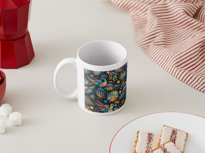 Mex Background - 006 Frida Vibes / 11oz MUG with wraparound print