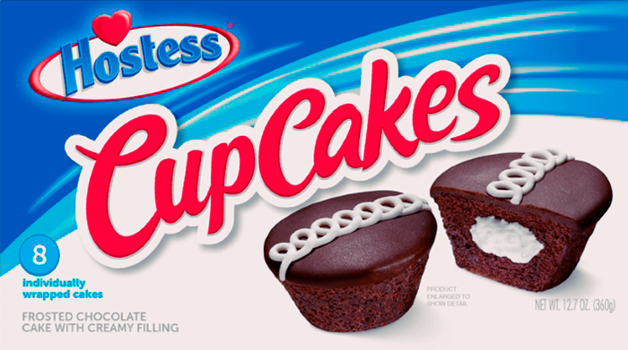 Pingüinos (CupCakes) de chocolate "Hostess" 08 pzas / 360gr