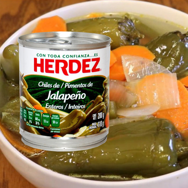 Green Rajas Jalapeño Peppers Herdez 220 g (can)